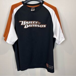 Harley-Davidson‎ Motorcycle Men’s XL Jersey Shirt Black Orange White READ